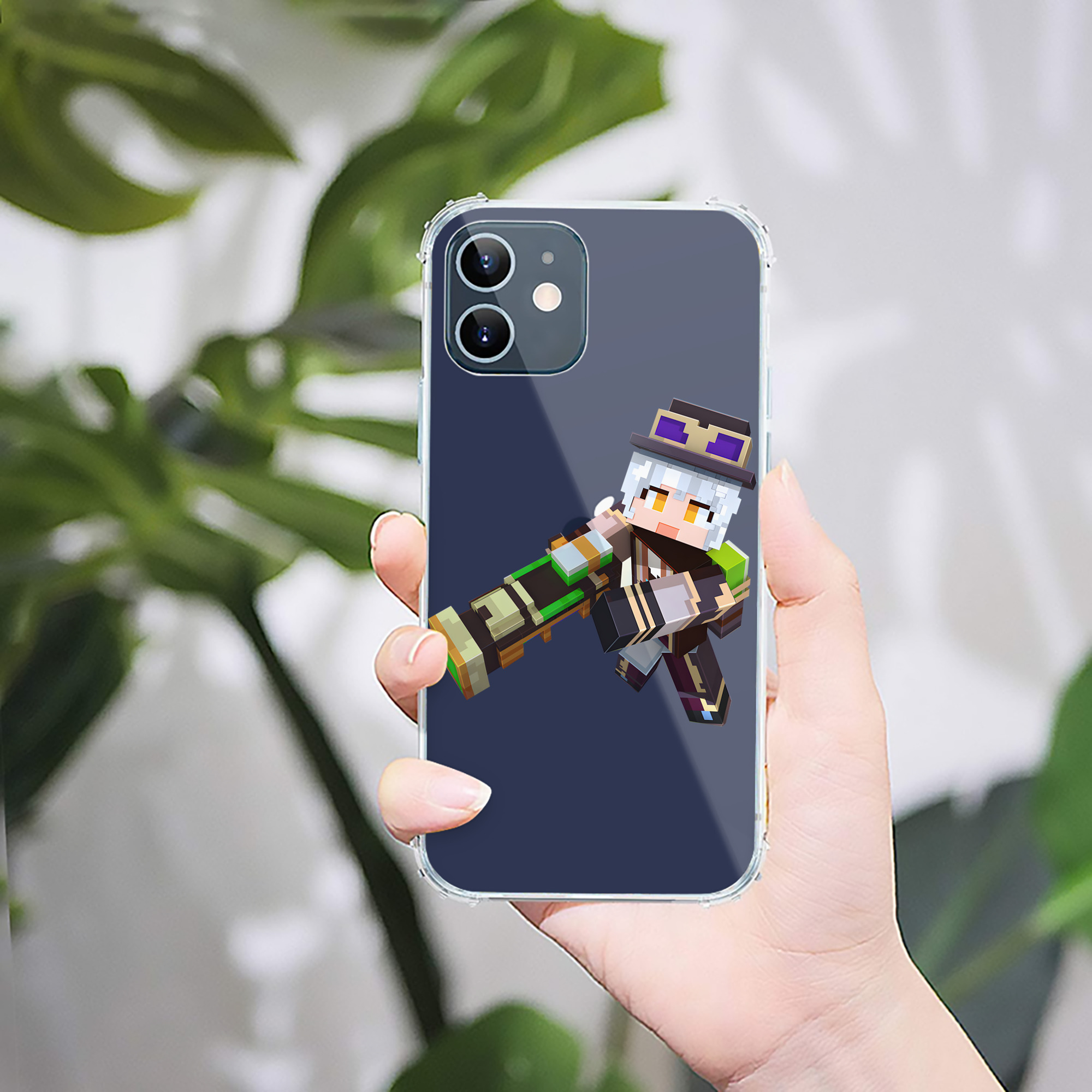 （画像用） マインクラフト ブロックの世界 Minecraft MC Block world 【iPhone 12シリーズ対応】透明スマホケース（クリアソフトケース）